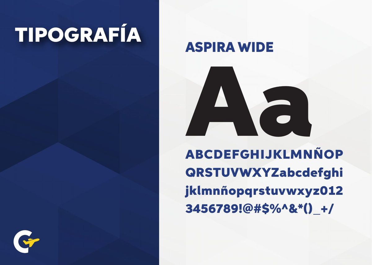 Tipografía de la marca Viajes García: Aspira Wide